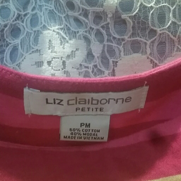 Cap sleeve PETITE Liz Claiborne knit top - Picture 2 of 2